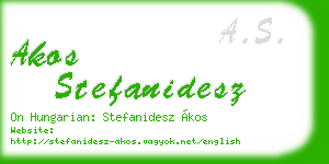 akos stefanidesz business card
